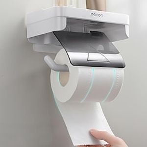 Toilet No Punching Wall Mounted Paper Holder Waterproof Wall Mount RollDraw Paper Dispenser Tissue Box Shelf Bathroom Storage Rack Lightinthebox