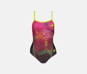 Womens Flying one Piece Swimwear  Asphalt/Soft Green