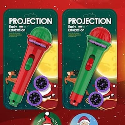 Slide Projector Torch Projection Light Christmas Projector Lamp Flashlight Projection Lighting Story Torches Light Toy With 16 Christmas Patterns  For Kids Christmas Birthday Gift HW miniinthebox