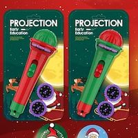 Slide Projector Torch Projection Light Christmas Projector Lamp Flashlight Projection Lighting Story Torches Light Toy With 16 Christmas Patterns  For Kids Christmas Birthday Gift HW miniinthebox - thumbnail