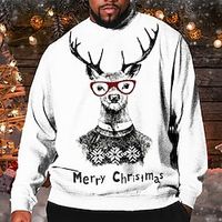 Men's Plus Size T shirt Tee Big and Tall Graphic Crew Neck Long Sleeve Spring   Fall Basic Fashion Streetwear Comfortable Christmas Casual Tops Lightinthebox - thumbnail