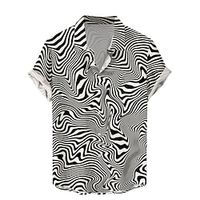 Lines  Waves Abstract Men's Shirt Daily Wear Going out Weekend Autumn  Fall Turndown Short Sleeves Black, Purple S, M, L 4-Way Stretch Fabric Shirt Lightinthebox - thumbnail