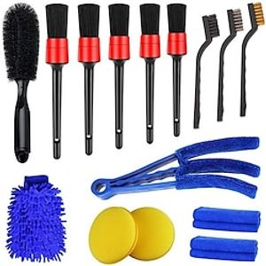 15pcs Car Detailing Brush Set For Cleaning Vents And Gaps, Auto Cleaning Kit For Car Maintenance miniinthebox