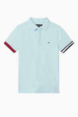 Signature Tipped Cuff Polo Shirt in Organic Cotton Pique Signature Tipped Cuff Polo Shirt in Organic Cotton Pique