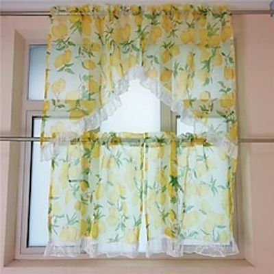 Printed Embroidered Kitchen Window Screen Curtain Lightinthebox