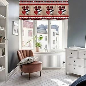 Valances Curtain for Kitchen Window Valentine's Day Rod Pocket Valance Window Treatments 1 Panel Hearts Red Buffalo Check Plaid Short Topper Curtains Lightinthebox