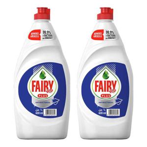 Fairy Plus Dishwashing Liquid Soap Antibacterial With Alternate Power To Bleach 2 x 600 ml