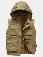 Thick Fleece Hooded Vest