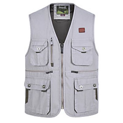 Men's Fishing Vest Outdoor Multi-Pockets Quick Dry Lightweight Breathable Vest  Gilet Autumn  Fall Spring Fishing Photography Camping  Hiking Earth Yellow Army Green Dark Green  Cotton Lightinthebox