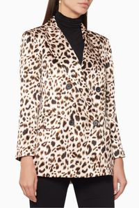 Taryn Double-Breasted Leopard-Print Blazer