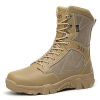 Men's Boots Trekking Shoes Hiking Sporty Outdoor PU Warm Height Increasing Mid-Calf Boots Lace-up Black Khaki Fall Winter Lightinthebox - thumbnail