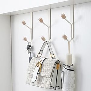 4/6/10 Door Hanging Hook Punch Free Hats Bags Holder Tie Scarf Key Hooks Iron Wall Hanger Clothes Coats Rack Towel Shelf miniinthebox