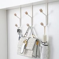 4/6/10 Door Hanging Hook Punch Free Hats Bags Holder Tie Scarf Key Hooks Iron Wall Hanger Clothes Coats Rack Towel Shelf miniinthebox - thumbnail