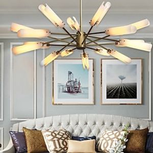 LED Pendant Light 12 Head Copper Glass Chandelier Modern Simple Living Room Bedroom Ddining Room Chandelier Lightinthebox