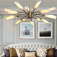 LED Pendant Light 12 Head Copper Glass Chandelier Modern Simple Living Room Bedroom Ddining Room Chandelier Lightinthebox - thumbnail