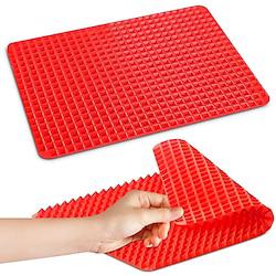 Silicone Baking Mat Red Pyramid Non Stick Baking Cooking Mat Microwave Bacon Cooker Pastry Mats Red BBQ Grill Mat Baking Supplies Lightinthebox