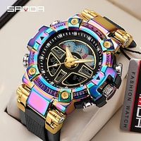 SANDA Top Brand Men's Sports Watches Military Hyun-chae Case Waterproof Multifunction Wristwatch Quartz Watch for Men Clock 3156 miniinthebox - thumbnail