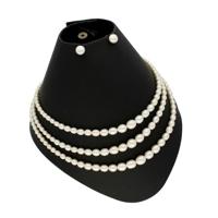 Sri Jagdamba Pearls-3 Lines Oval Pearl Necklace - JPAPR-19-149