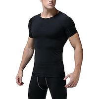 Men's Gym Shirt Running Shirt Training Shirt Basketball Shirt Men Tops Crew Neck Short Sleeves Street Vacation Going out Casual Daily Quick dry Moisture Wicking Breathable Plain Black White Activewear Lightinthebox - thumbnail