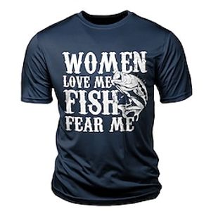 Graphic Letter Fishing Daily Designer Retro Vintage Men's 3D Print T shirt Tee Sports Outdoor Holiday Going out T shirt Black Navy Blue Brown Short Sleeve Crew Neck Shirt Spring  Summer Clothing Lightinthebox