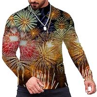 Colorful Casual Men's Print Knitting Pullover Sweater Jumper Knitwear Outdoor Daily Vacation New Year Long Sleeve Turtleneck Sweaters Yellow Purple Green Fall Winter S M L Sweaters Lightinthebox - thumbnail