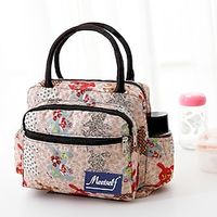 Waterproof Women's Print Canvas Handbag Lunch Tote Insulated Thermal Food Portable Lunch Box Functional Food Picnic Lunch Bags For Kids Lightinthebox - thumbnail
