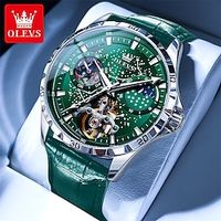 OLEVS Original Men's Automatic Watches Skeleton Chronograph Multifunctional Starry Sky Luminous Calendar Quartz Watch Waterproof Stainless Steel Luxury Dress WristWatch miniinthebox - thumbnail