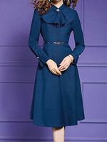 Women's Slim Women's Slim Long-sleeve Bow Dress