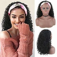 Curly Wave Loose Wave Headband Wigs with Headbands Attached Half Wigs for Black Women Cute Dark Gray WigCINHOO Afro Kinky Curly Black Hair Wig Synthetic Headband Wigs for Black no colored headband miniinthebox - thumbnail