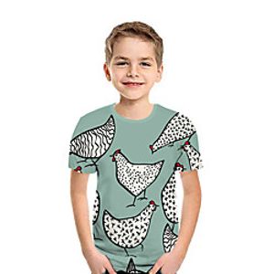 Kids Boys' T shirt Tee Short Sleeve 3D Print Animal Green Children Tops Summer Active Daily Wear Regular Fit 3-12 Years miniinthebox