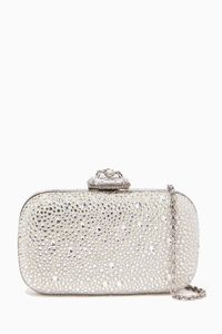 Spider Box Clutch in Crystal Suede