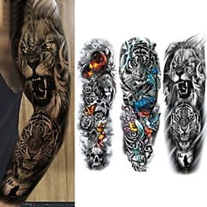 3 Pcs Temporary Tattoos Eco-Friendly Disposable Body Brachium Full-Arm Temporary Tattoos Lightinthebox
