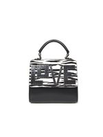 Mini Alex White/Black Leather Shoulder Bag - thumbnail