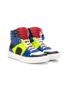 Philipp Plein panelled high top sneakers - Blue