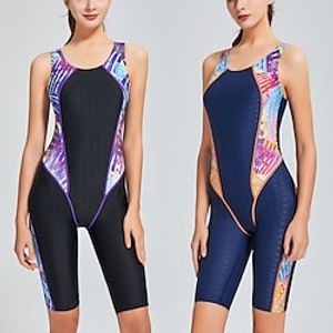 Women's One Piece Swimsuit Bodysuit Bathing Suit Swimming Surfing Beach Patchwork Swimwear UV Sun Protection Breathable Quick Dry Nylon Sleeveless Beach Wear / Summer / Stretchy / Lightweight miniinthebox
