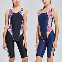 Women's One Piece Swimsuit Bodysuit Bathing Suit Swimming Surfing Beach Patchwork Swimwear UV Sun Protection Breathable Quick Dry Nylon Sleeveless Beach Wear / Summer / Stretchy / Lightweight miniinthebox - thumbnail