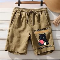 Men's Shorts Summer Shorts Beach Shorts Print Drawstring Elastic Waist Cartoon Comfort Breathable Short Outdoor Holiday Going out Cotton Blend Hawaiian Casual White Blue Lightinthebox - thumbnail