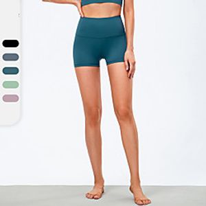 YUERLIAN Women's High Waist Yoga Shorts Shorts Bottoms Tummy Control Butt Lift Quick Dry Solid Color GrayGreen Turquoise Blue Nylon Spandex Yoga Fitness Gym Workout Summer Sports Activewear High Lightinthebox