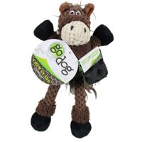 Godog Checkers Skinny Horse With Chew Guard Technology Durable Plush Dog Toy, Large