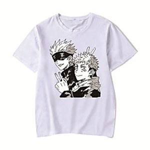 Men's Unisex Tee T shirt Hot Stamping Anime Graphic Prints Plus Size Jujutsu Kaisen Print Short Sleeve Casual Tops Cotton Basic Designer Big and Tall White Black Red Lightinthebox