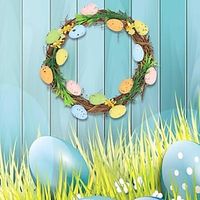 Easter Wreath Foam Egg Egg Vine Circle Wreath Home Furnishing Decoration Props miniinthebox - thumbnail
