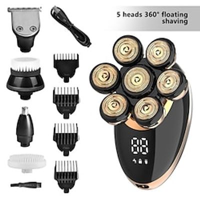 Men Head Shavers  Wet and Dry Detachable Electric Shaver Nose Hair Trimmer Face Brush Grooming Set Rechargeable Razor Lightinthebox