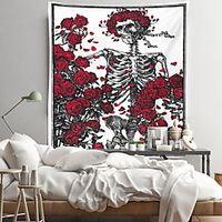 Skull Rose Wall Tapestry Art Decor Blanket Curtain Hanging Home Bedroom Living Room Decoration Polyester miniinthebox - thumbnail