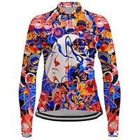 21Grams Women's Cycling Jersey Long Sleeve Bike Jersey Top with 3 Rear Pockets Mountain Bike MTB Road Bike Cycling Breathable Quick Dry Moisture Wicking Reflective Strips Blue Graphic Spandex Sports miniinthebox - thumbnail