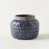 Textured Ceramic Vase - 20x16 cms