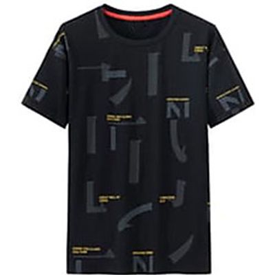 Men's Unisex Tee T shirt Hot Stamping Graphic Prints Letter Plus Size Print Short Sleeve Casual Tops Cotton Basic Fashion Designer Big and Tall White Black Light gray miniinthebox