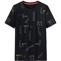Men's Unisex Tee T shirt Hot Stamping Graphic Prints Letter Plus Size Print Short Sleeve Casual Tops Cotton Basic Fashion Designer Big and Tall White Black Light gray miniinthebox - thumbnail