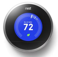 Google Nest Learning Thermostat 2nd Generation Programmable Compatible With Alexa, Stainless Steel - T200577