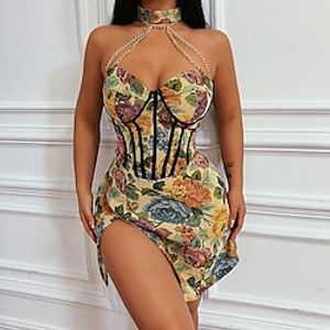 Goth Girl Retro Vintage Rococo Victorian Halter Mini Dress Men's Costume Vintage Cosplay Party  Evening Dress Masquerade Lightinthebox