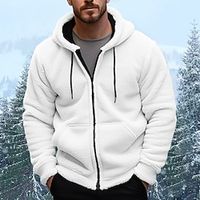 Men's Hoodie Full Zip Hoodie Fleece Jacket White Khaki Gray Hooded Plain Pocket Sports  Outdoor Daily Holiday Streetwear Cool Casual Fall  Winter Clothing Apparel Hoodies Sweatshirts  Lightinthebox - thumbnail